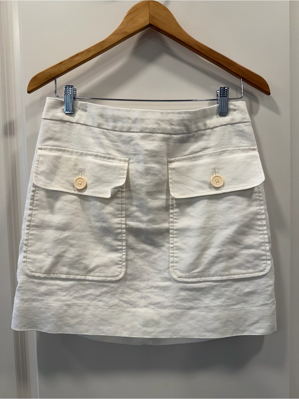 J Crew White Linen Mini Skirt